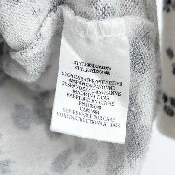 Z Supply White Charcoal Animal Print Cowl Neck Tunic Sweater Dress Womens Sz M - Picture 7 of 11